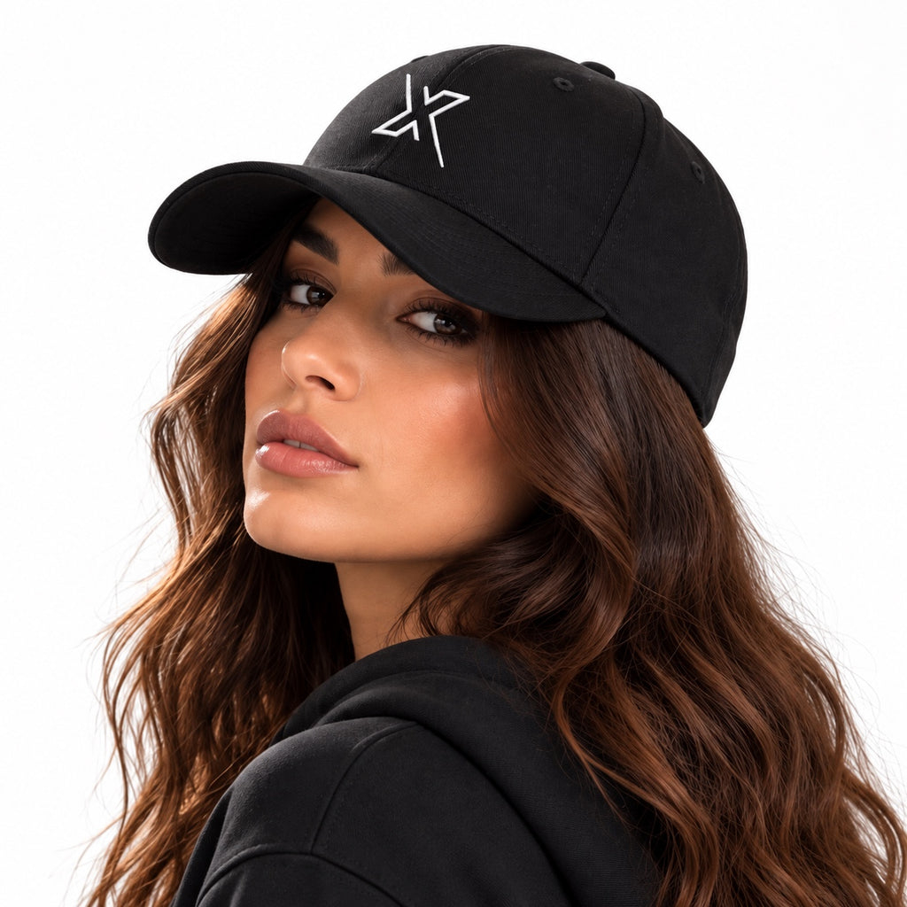 ACTIVX Baseball Cap in Black — female side view