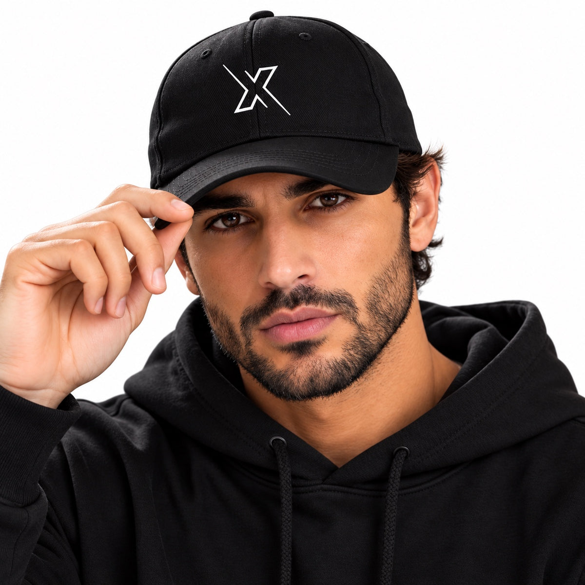 ACTIVX Baseball Cap in Black — male front view