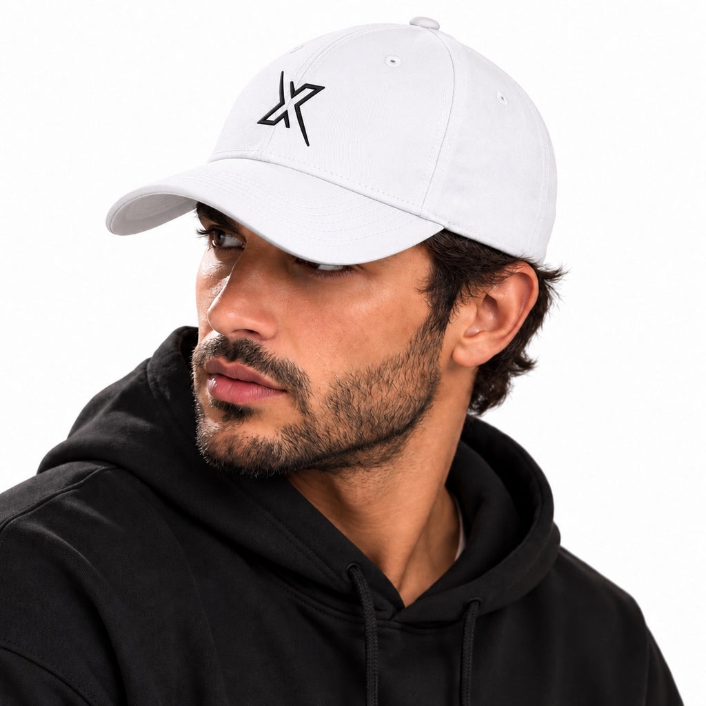 ACTIVX Baseball Cap in White — male side view