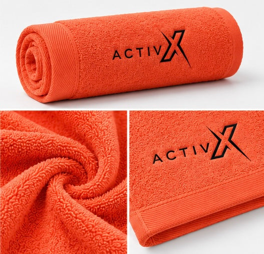 ACTIVX Hand Towel in Orange — details view