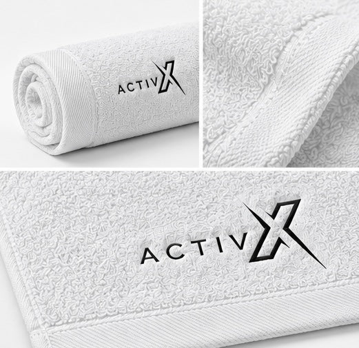 ACTIVX Hand Towel in White — details view