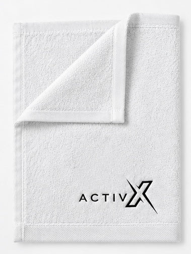 ACTIVX Hand Towel in White — flat view