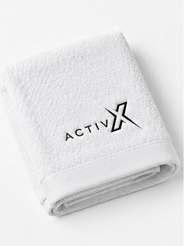 ACTIVX Hand Towel in White — folded view