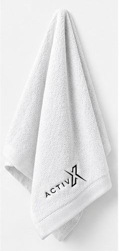 ACTIVX Hand Towel in White — hanging view