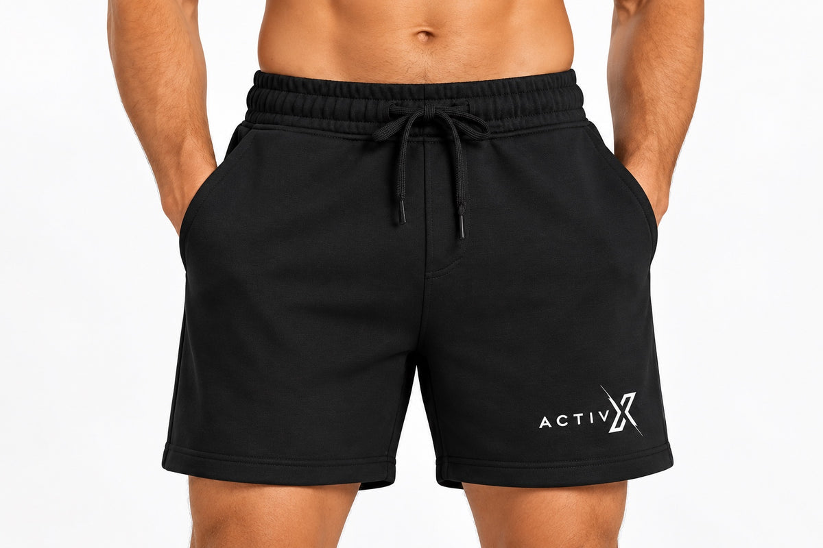 ACTIVX Men's Fleece Shorts in Black — front