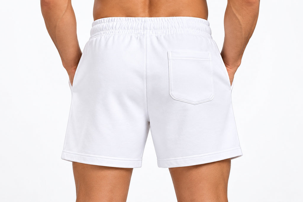 ACTIVX Men's Fleece Shorts in White — back