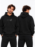 ACTIVX Men's Hoodie in Black — front and back, stringless hood