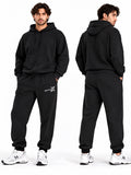 ACTIVX Men's Fleece Joggers in Black — front and back