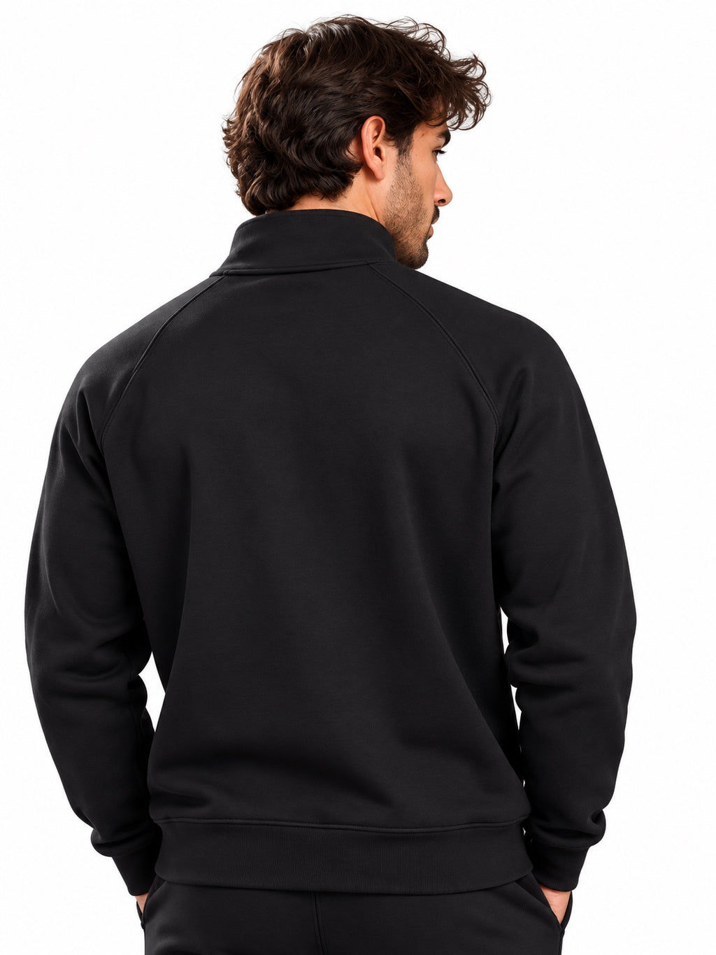 ACTIVX Men's Quarter Zip Sweatshirt in Black — back