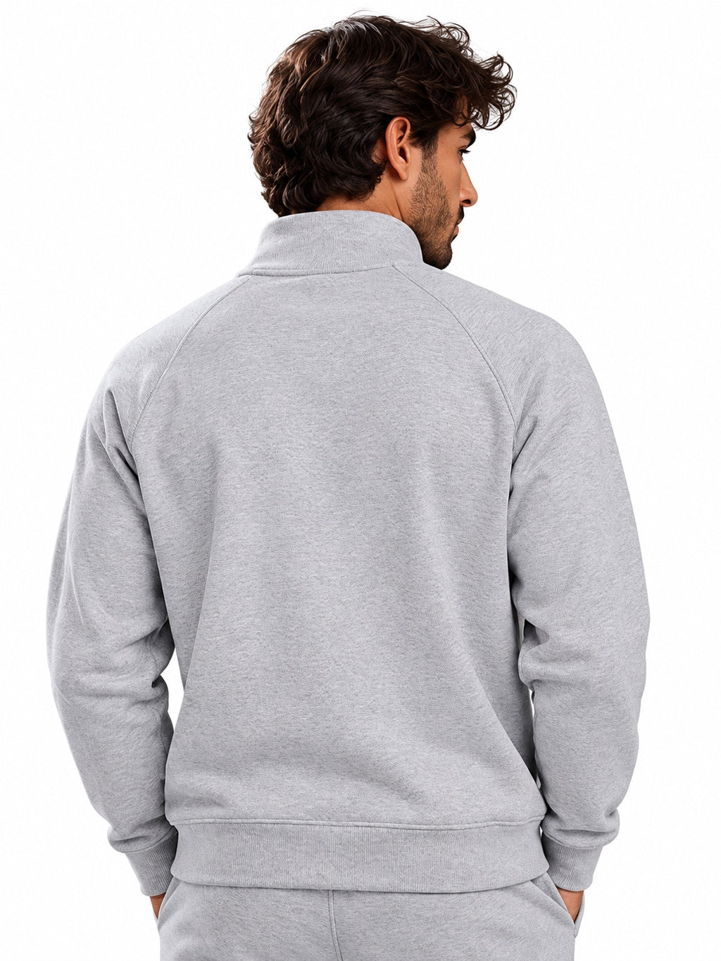 ACTIVX Men's Quarter Zip Sweatshirt in Grey — back