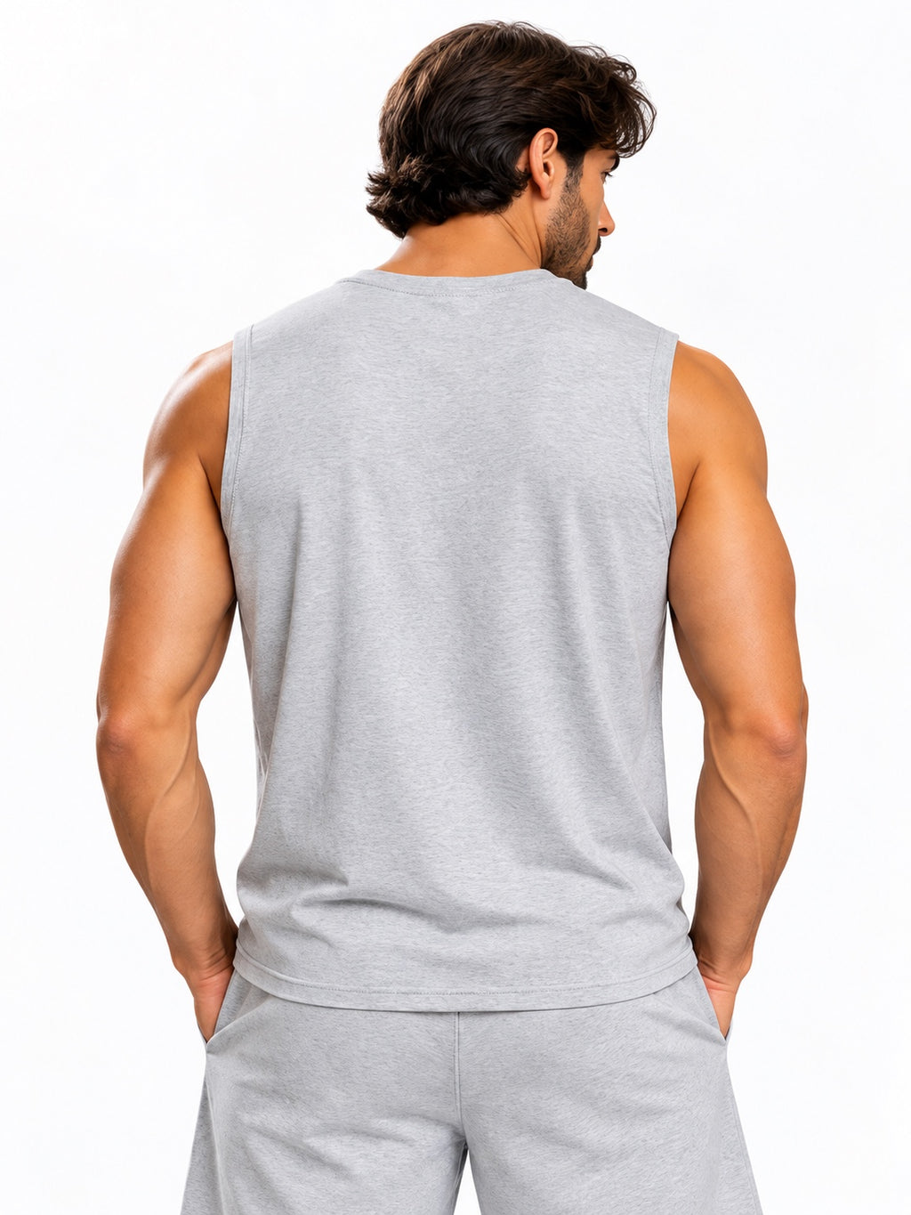 ACTIVX Men's Tank Top in Grey — back view