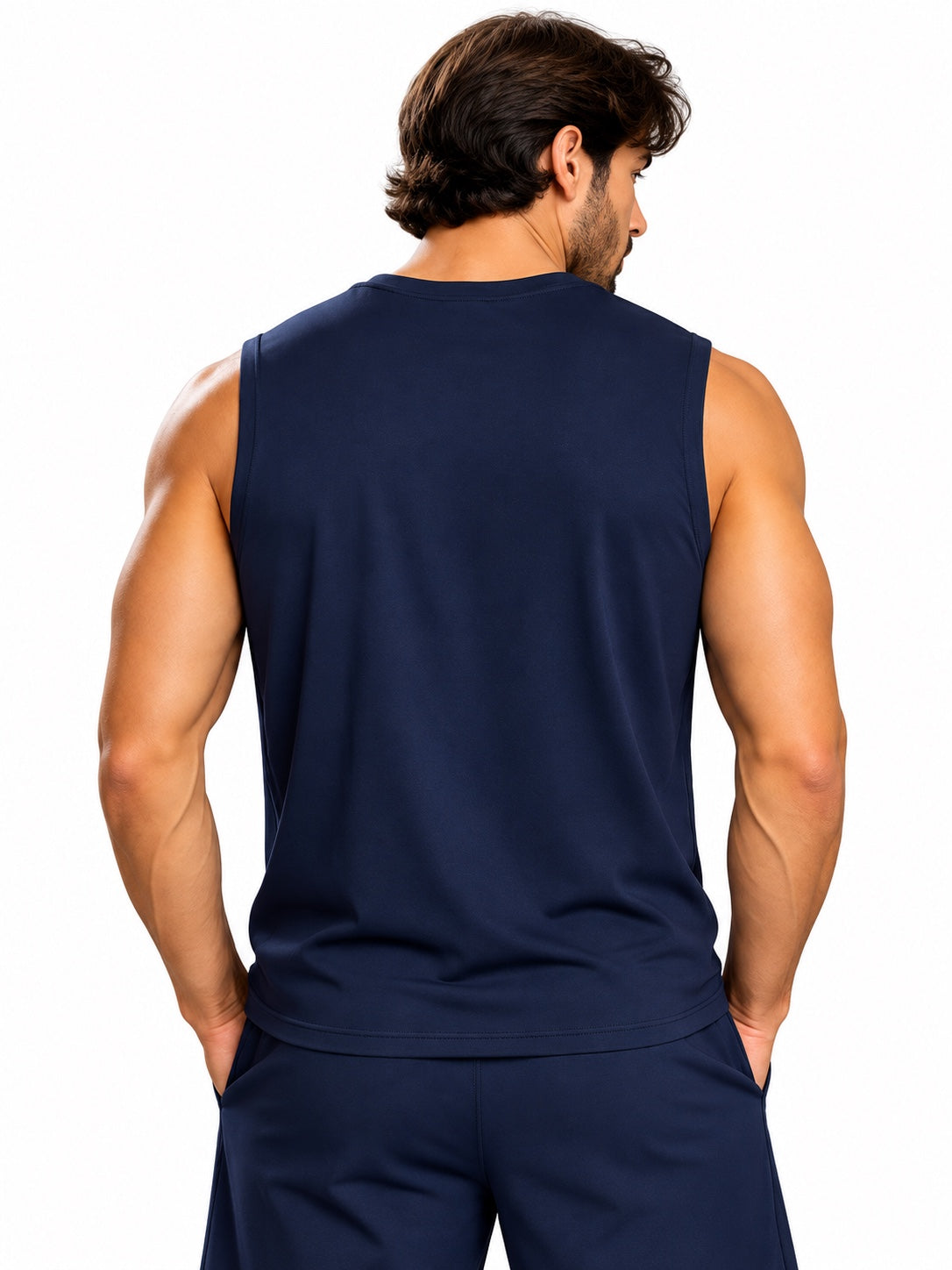 ACTIVX Men's Tank Top in Navy — back view