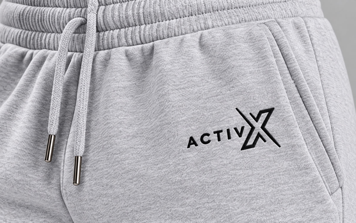 ACTIVX Women's Fleece Joggers in Grey — detail view