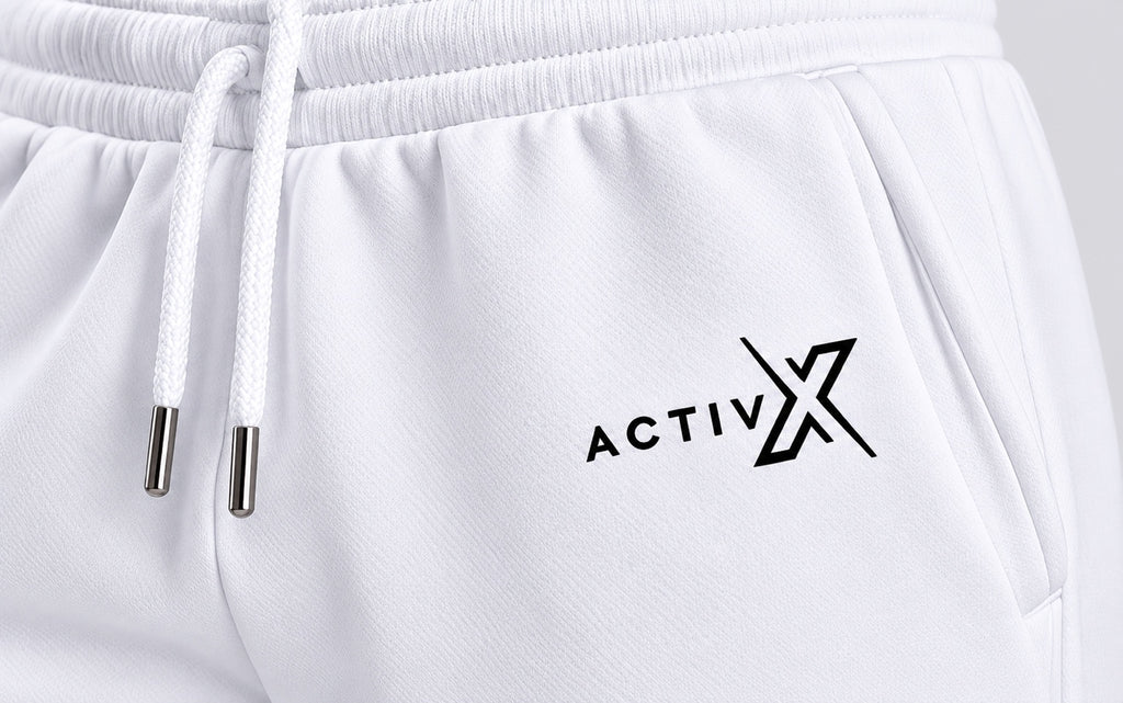 ACTIVX Women's Fleece Joggers in White — detail view