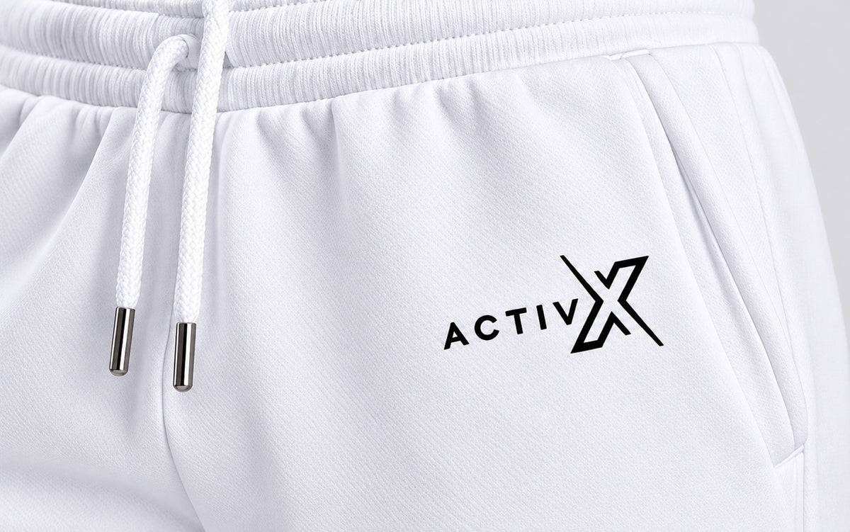 ACTIVX Women's Fleece Joggers in White — detail view