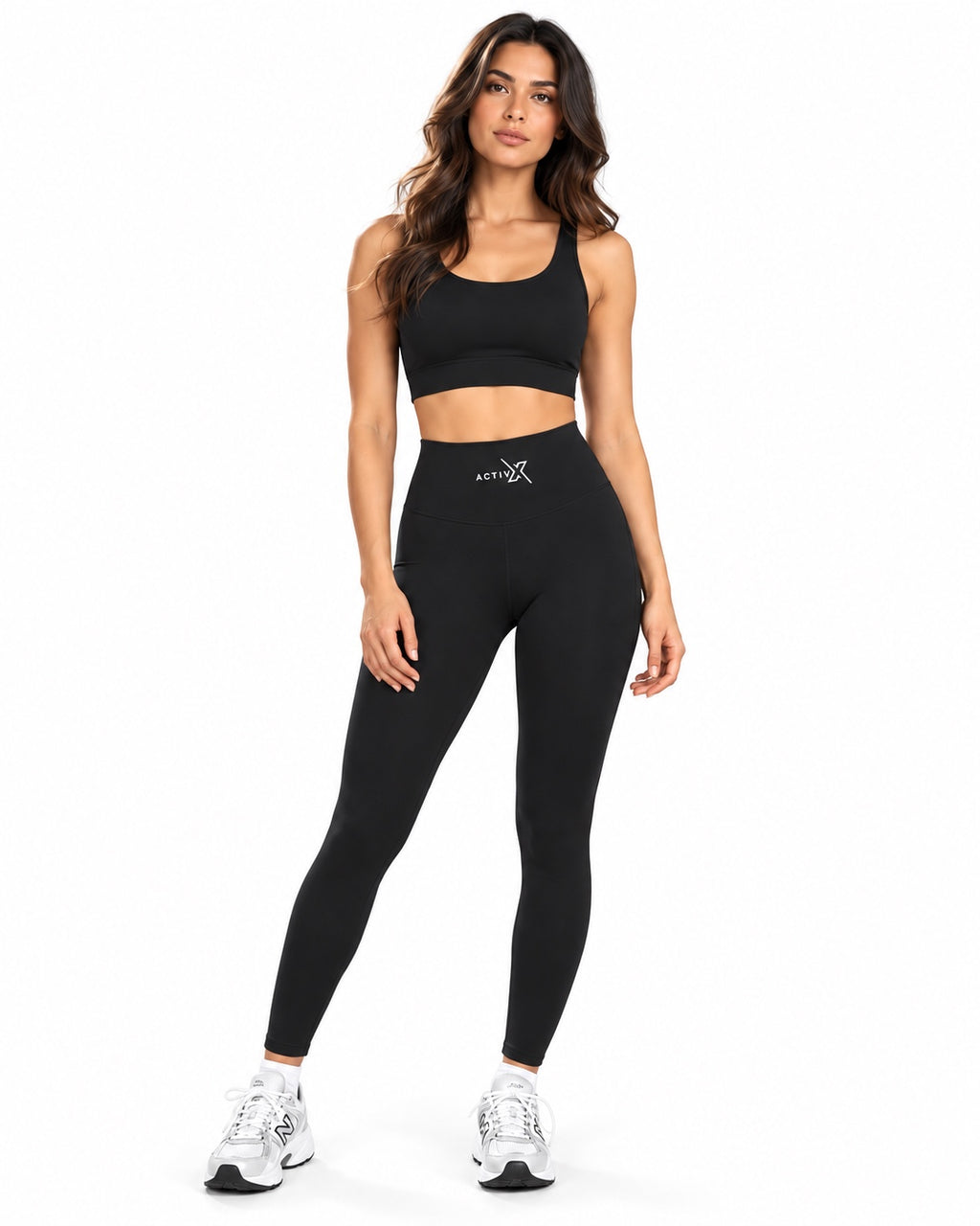ACTIVX Women's Leggings in Black — front view
